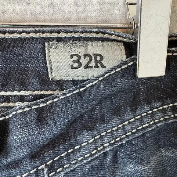 BKE Carter Jeans Mens 32 Straight Leg Y2K Ridged Denim Biker Thick Stitch Rodeo - Picture 6 of 11